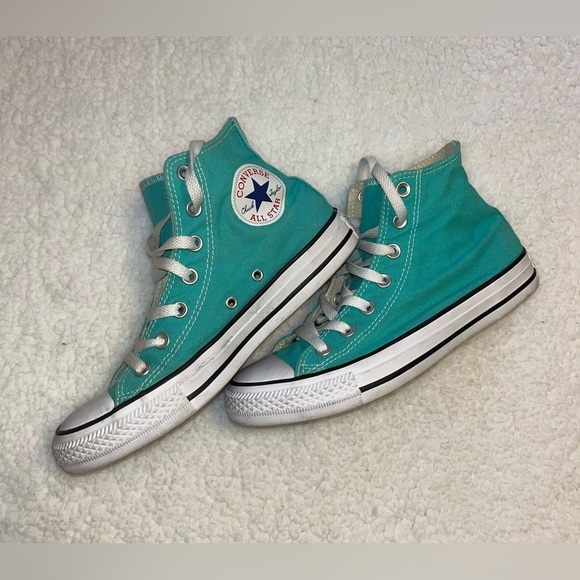 Converse Chuck Taylor All Star Hi Canvas Sneaker Teal / White Women’s Size 7.5 - Picture 1 of 7